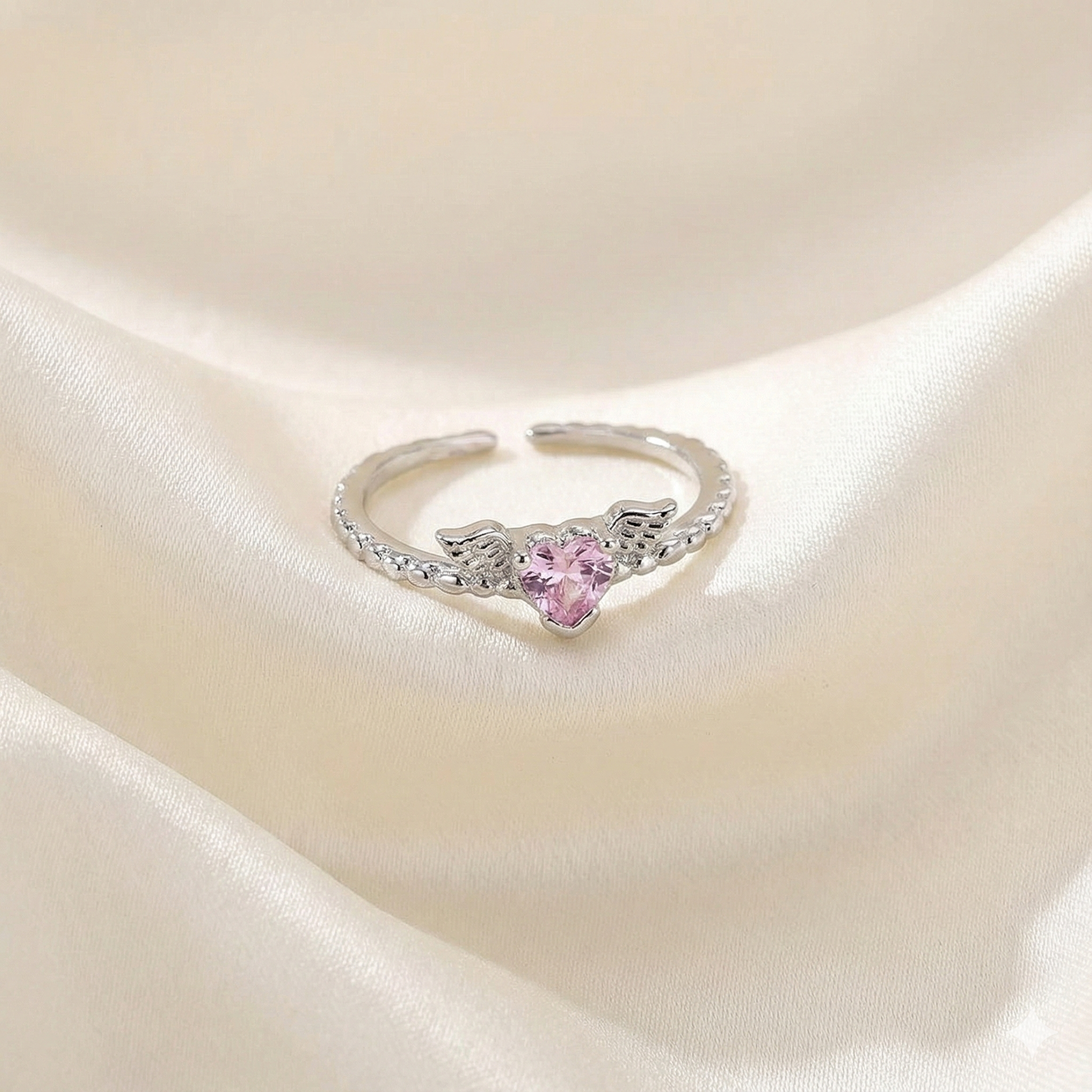 Blush Heart Embrace Open Ring (Code-ZX#834)