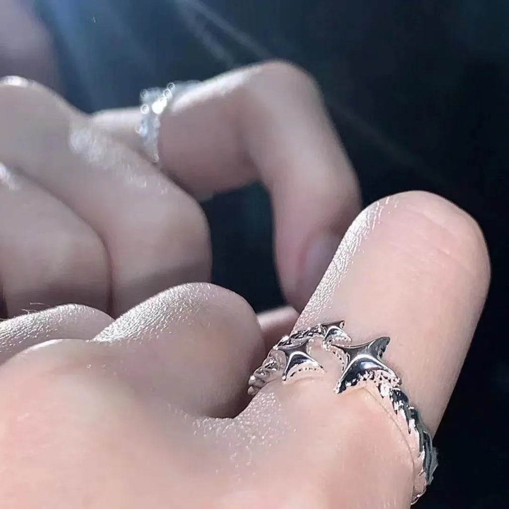 High-Grade Star Open Silver Ring – Elegant Minimalist Design(Code: ZX#110)