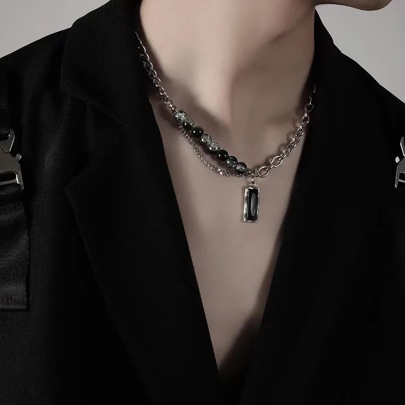 Noir Dual-Chain Necklace (Code-ZX#765)