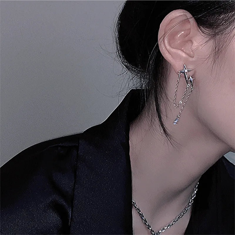 Starfall Chain Drop Earrings (Code-ZX#732)