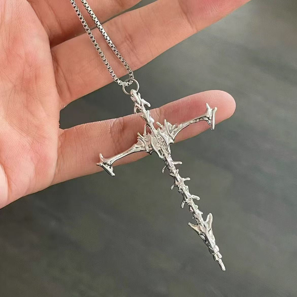 Demon Spine Cross Pendant (Code: ZX#186)