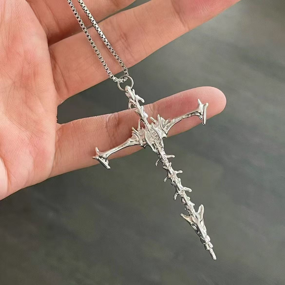 Demon Spine Cross Pendant (Code: ZX#186)