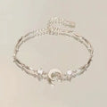 Lunar Crescent Silver Bracelet (Code: ZX#50)