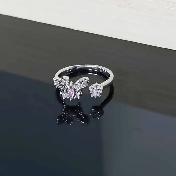 Crystal Butterfly Bloom Ring (Code-ZX#831)