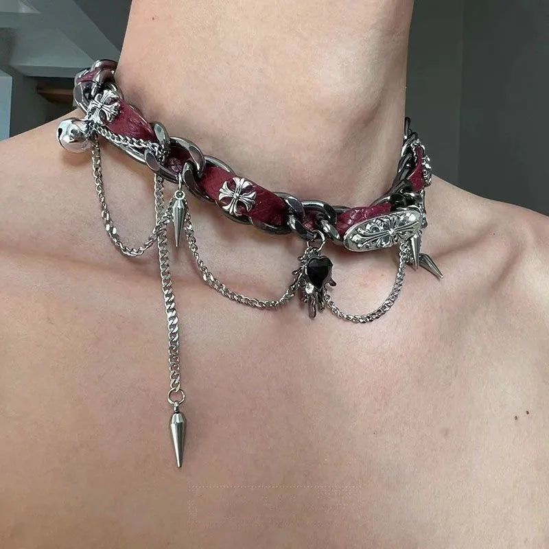 Crimson Chains Choker (Code: ZX#181)