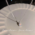 Iridescent Teardrop Crystal Necklace (Code-ZX#565)