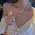 Golden Bow Pearl Y Necklace (Code-ZX#578)