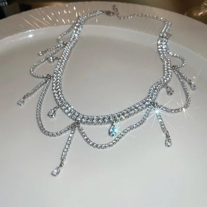 Elegant Water-Drop Pearl Necklace (Code-ZX#12)