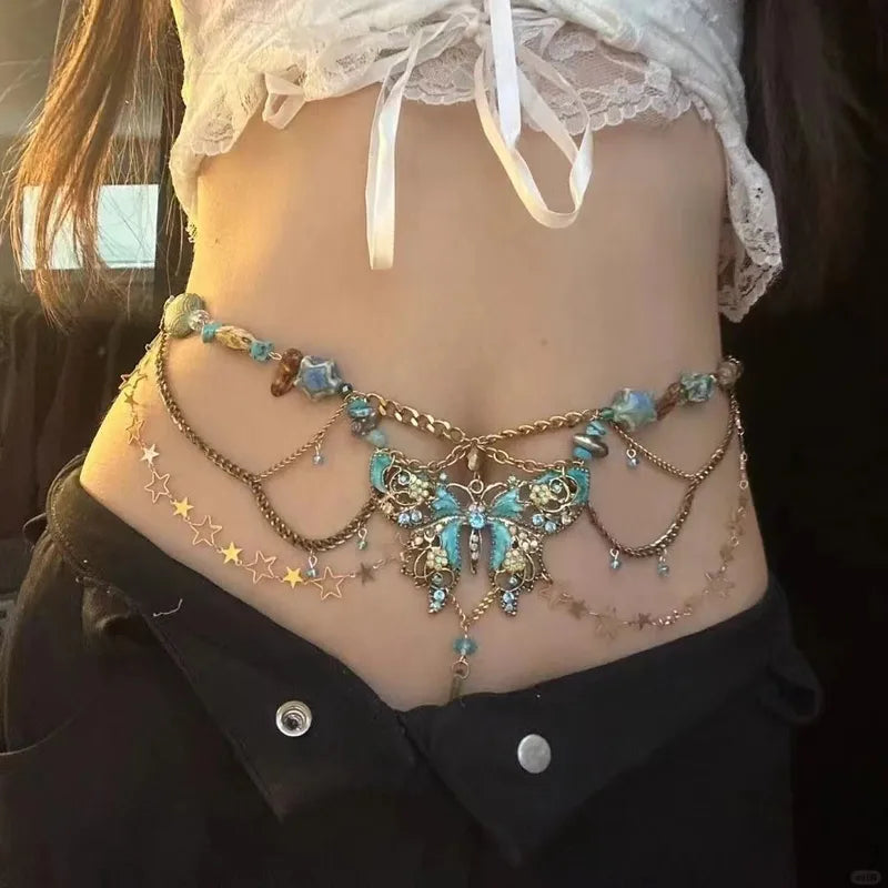 Crystal Butterfly Waist Chain (Code: ZX#142)