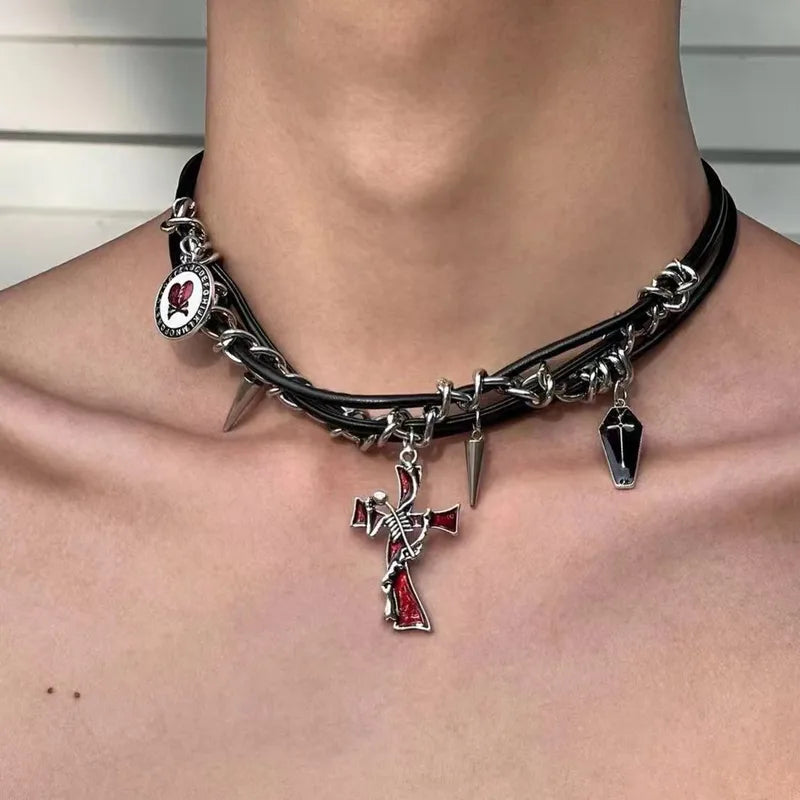 Deathwish Cross Choker(Code: ZX#201)