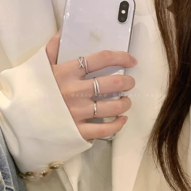 Ivory Crossline Elegant Ring Set (Code-ZX#791)
