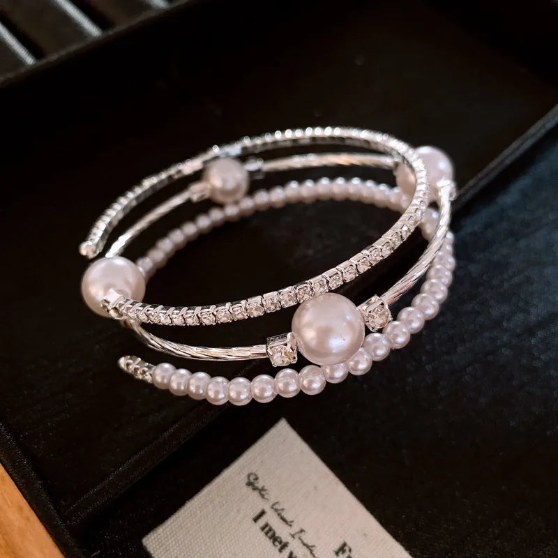 Triple Layer Pearl Bangle (Code: ZX#67)