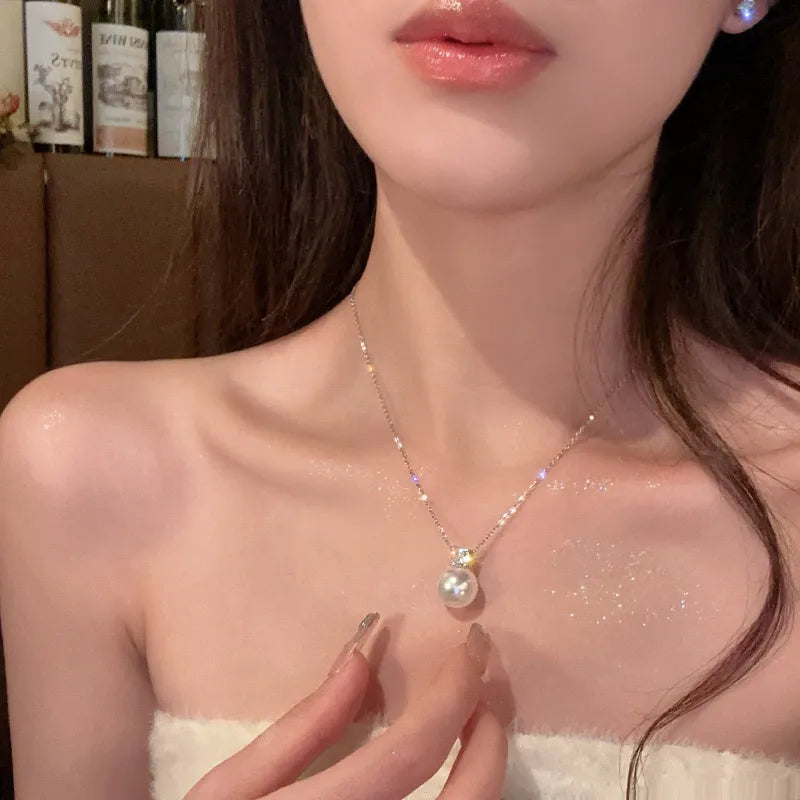 Elegant Glow Pearl Necklace (Code-ZX#559)