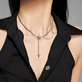 Dual Cross Layered Necklace (Code-ZX#554)