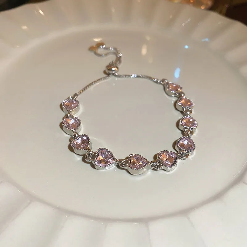 Crystal Heart Radiance Bracelet (Code-ZX#623)