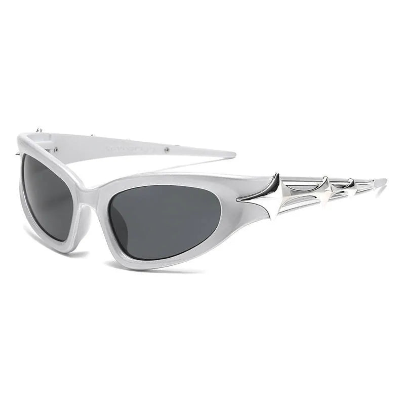Y2K - Silver Chrome Viper Glasses