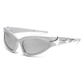 Y2K - Silver Chrome Viper Glasses - White Mercury