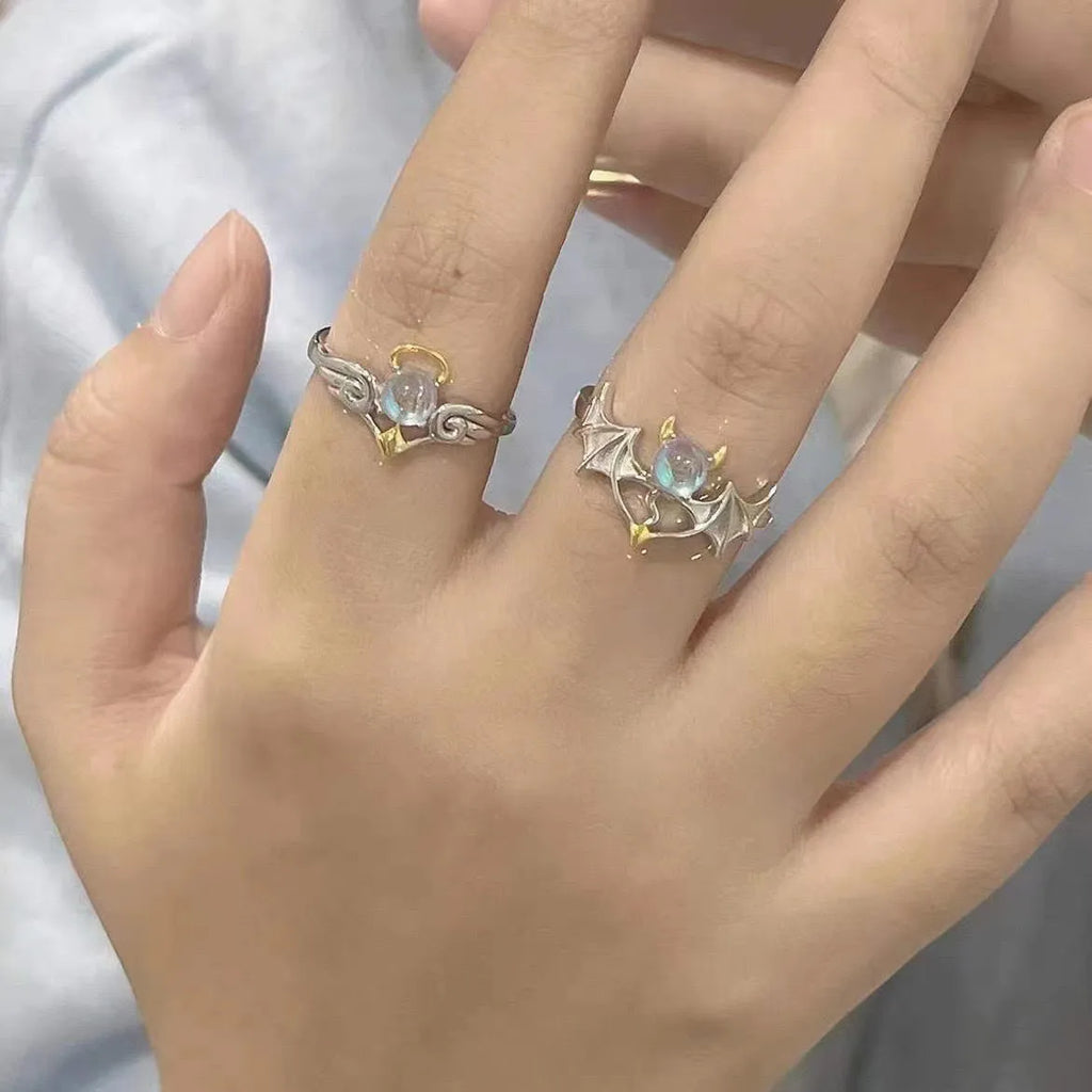 Angel & Devil  Rings – Adjustable Gothic Fantasy Design(Code: ZX#97)
