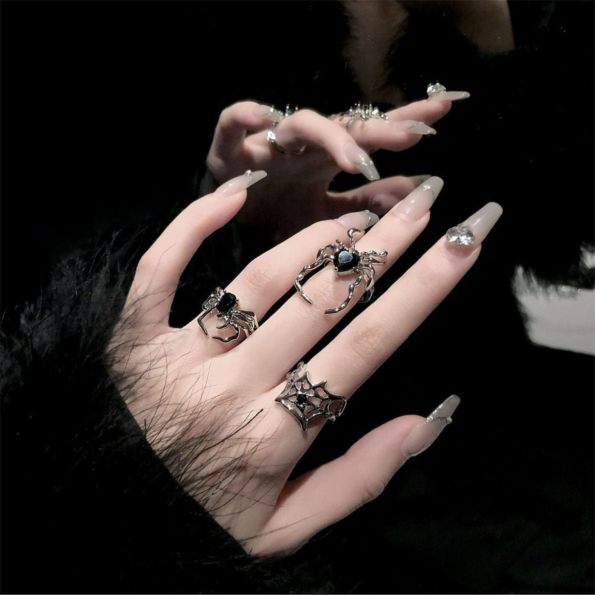Gothic Spider  Open Rings(Code: ZX#204)