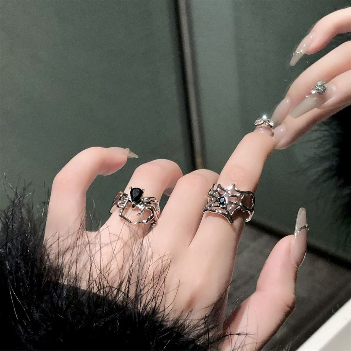 Gothic Spider  Open Rings(Code: ZX#204)