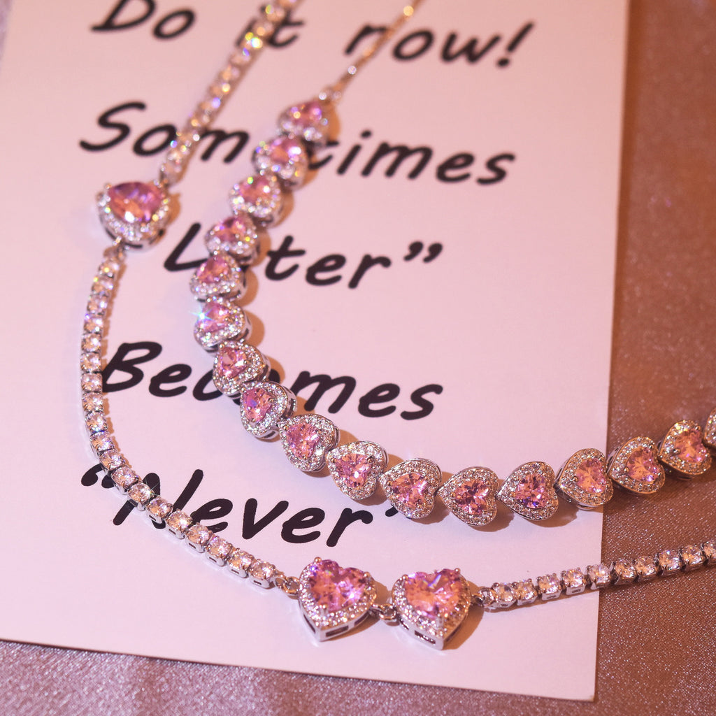 Glam Pink Heart Choker (Code-ZX#14)