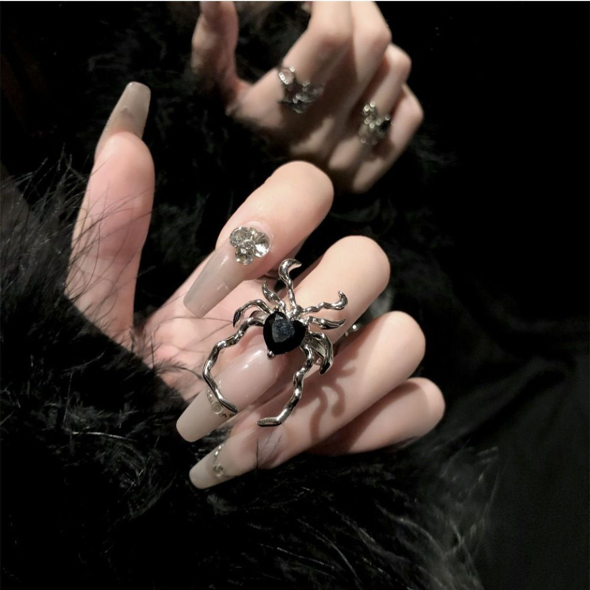 Gothic Spider  Open Rings(Code: ZX#204)