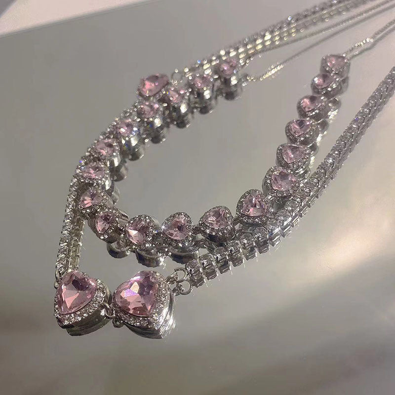 Glam Pink Heart Choker (Code-ZX#14)