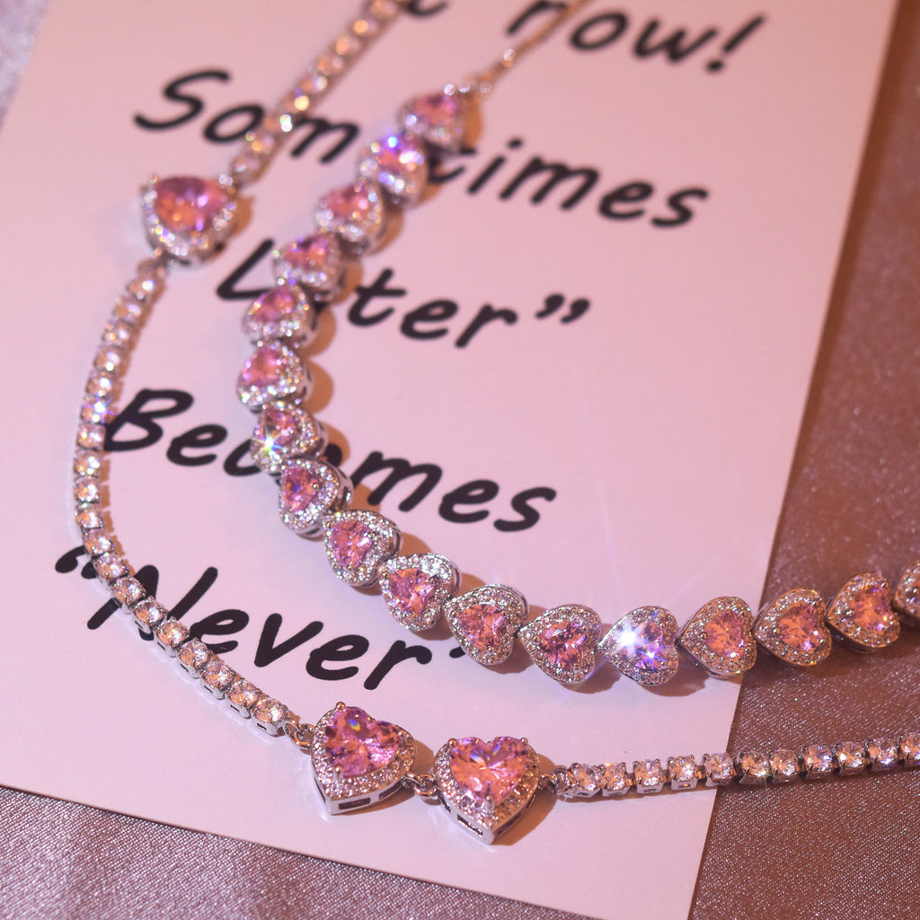 Glam Pink Heart Choker (Code-ZX#14)