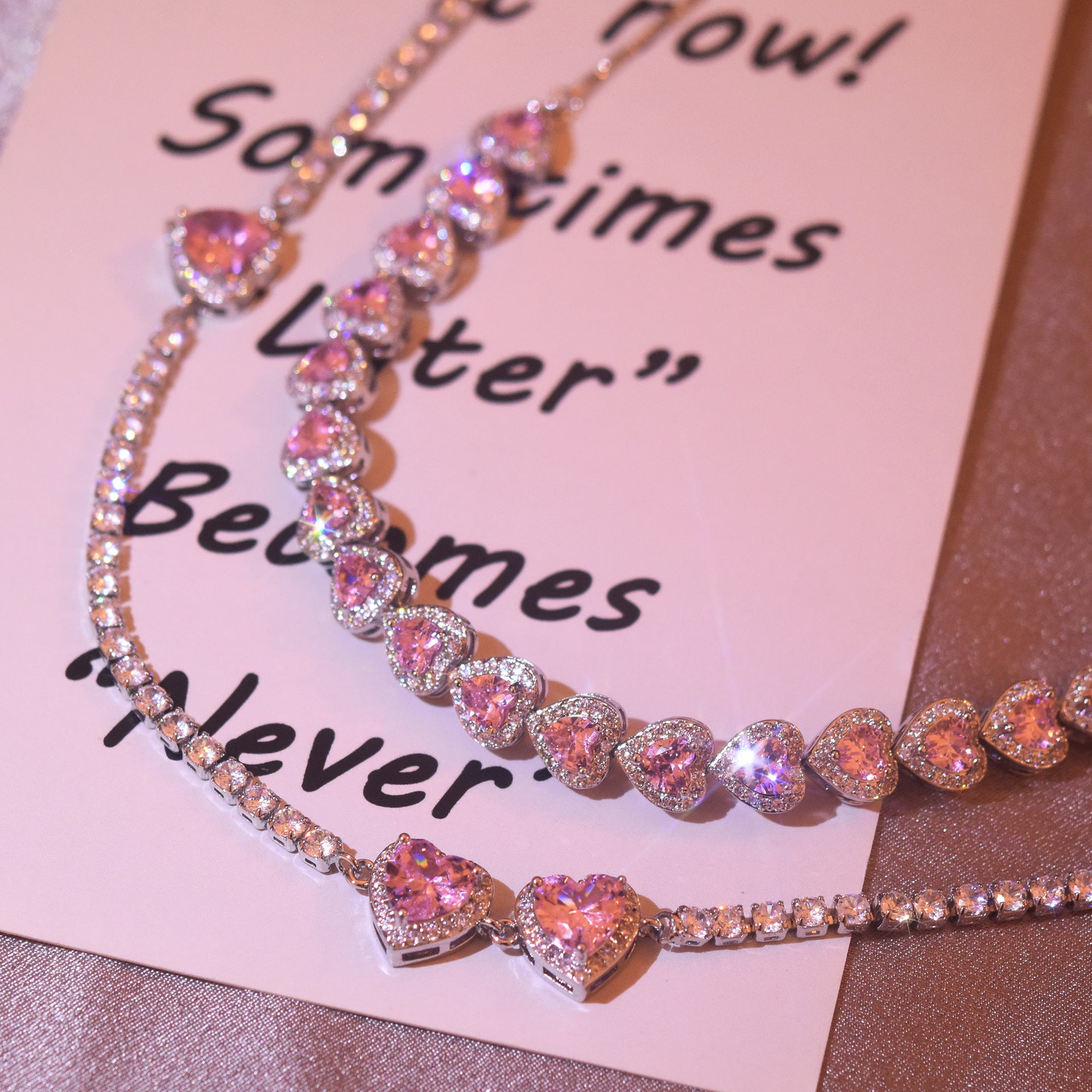 Glam Pink Heart Choker (Code-ZX#14)