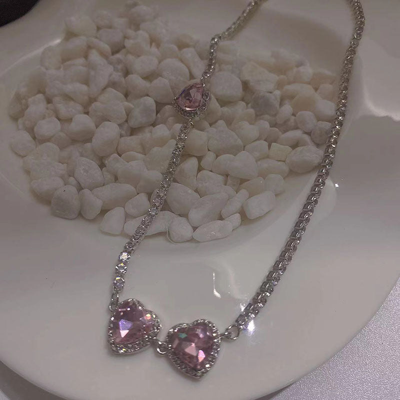 Glam Pink Heart Choker (Code-ZX#14)