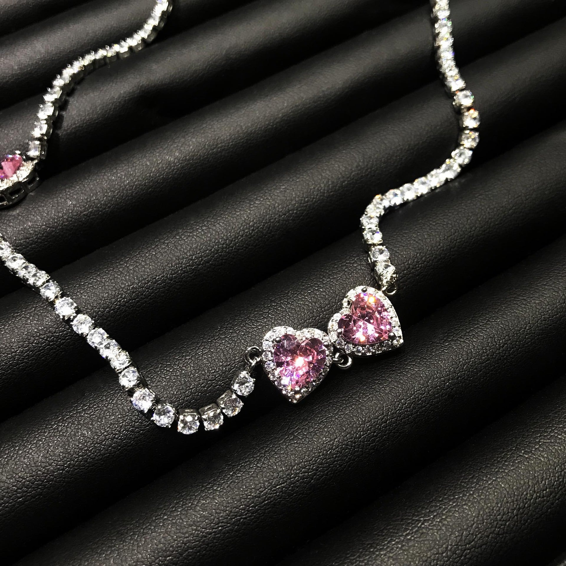 Glam Pink Heart Choker (Code-ZX#14)