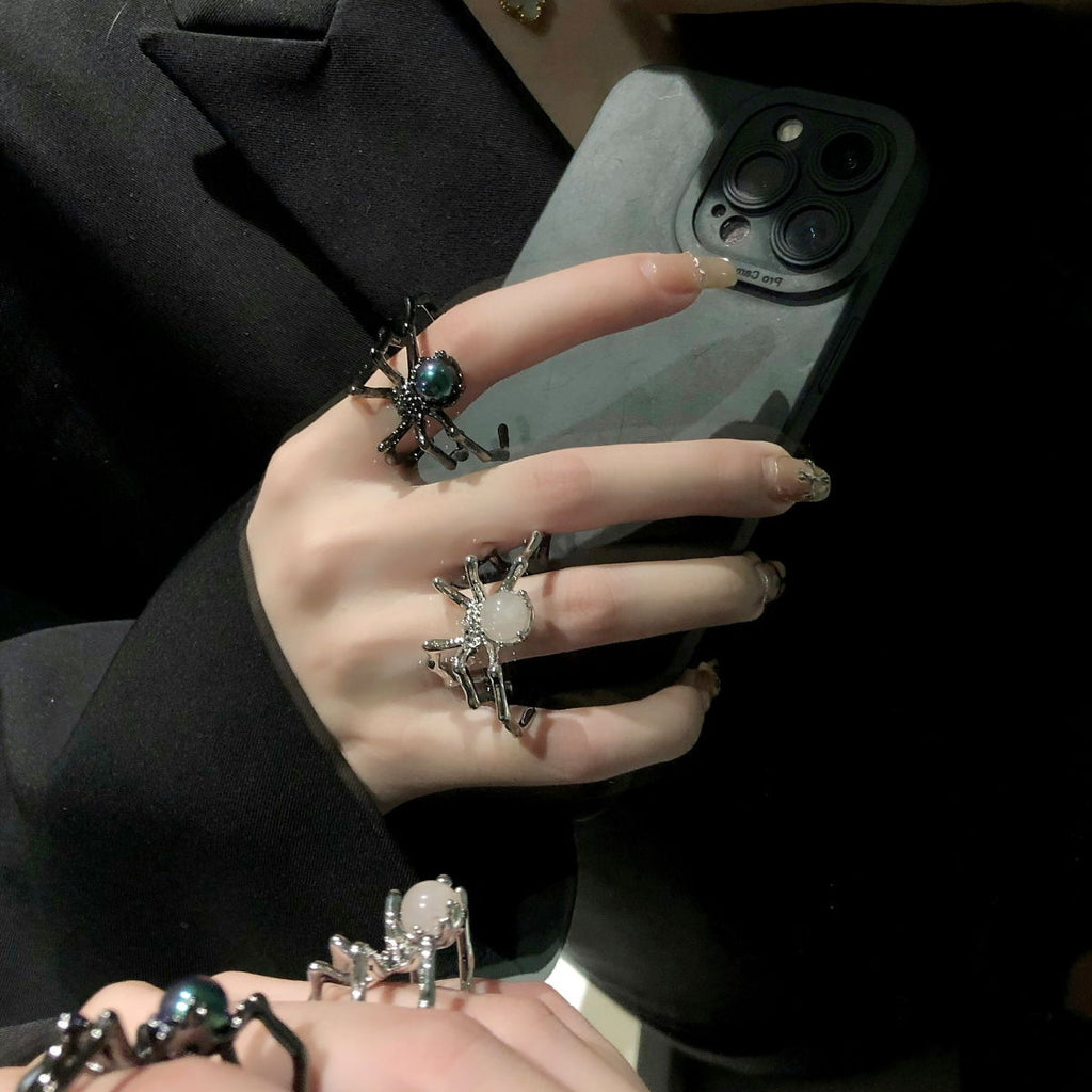 Gothic Retro Spider Moonstone Ring(Code: ZX#203)