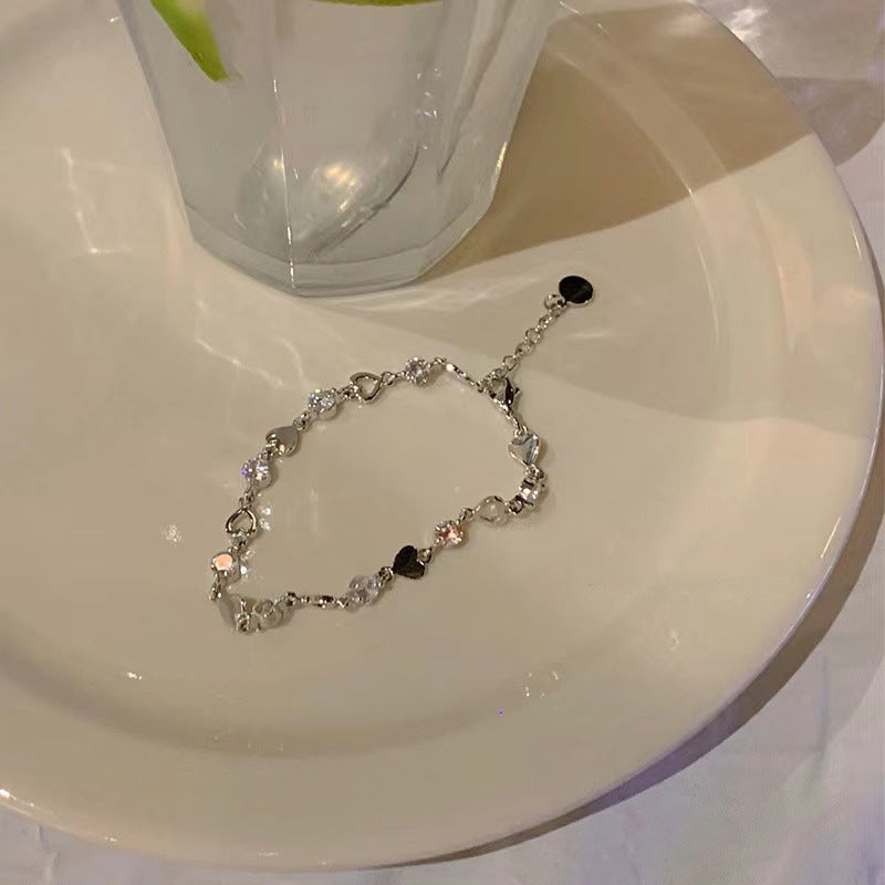 Crystal Heart Chain Bracelet (Code: ZX#55)