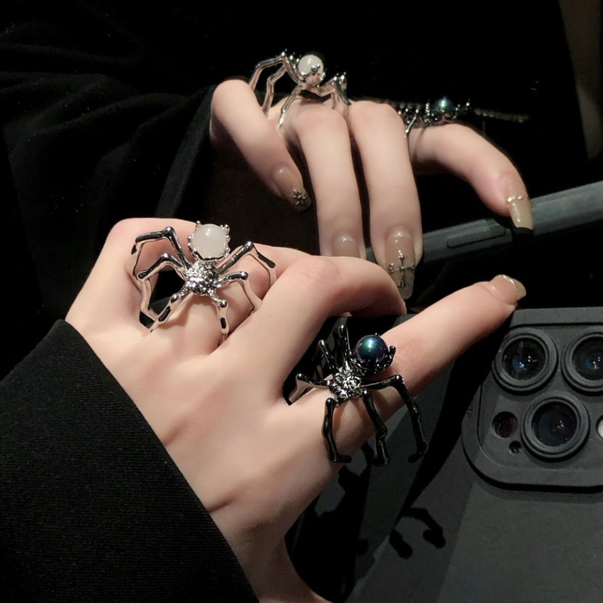 Gothic Retro Spider Moonstone Ring(Code: ZX#203)