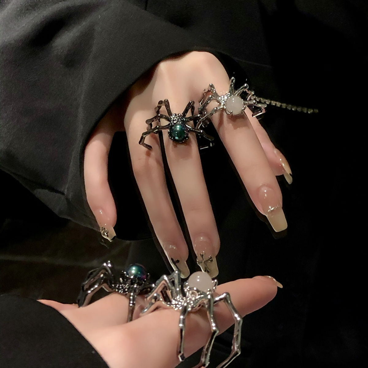 Gothic Retro Spider Moonstone Ring(Code: ZX#203)
