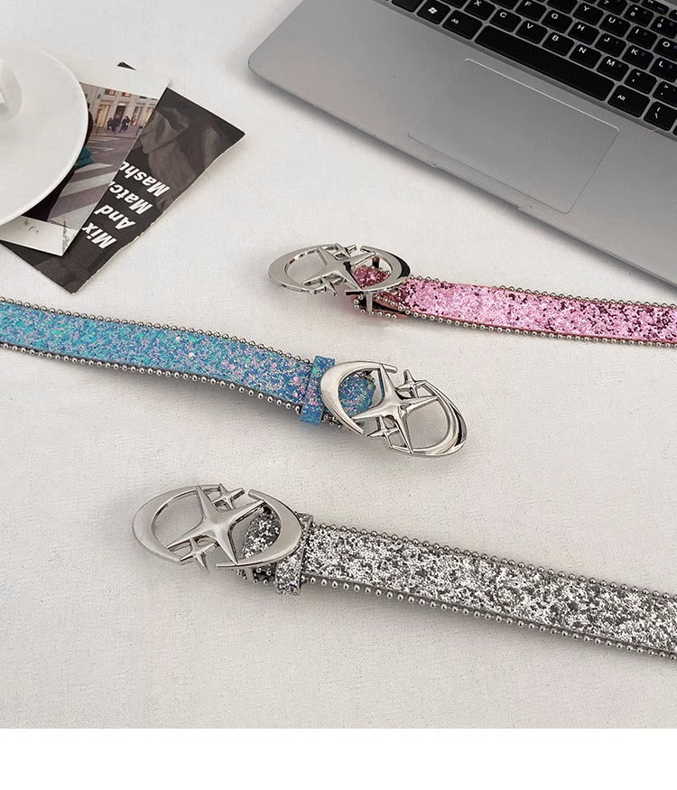 Blue Glitter Y2K Belt (Code: ZX#93)