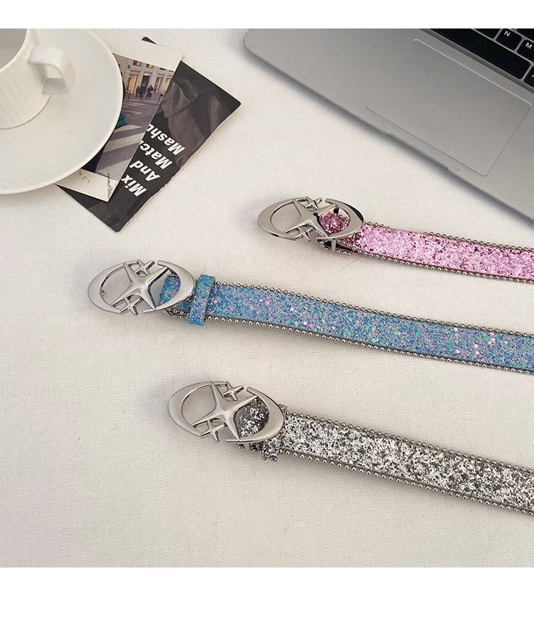 Blue Glitter Y2K Belt (Code: ZX#93)