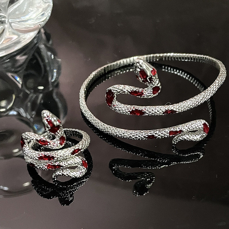 Crimson Serpent Bracelet & Ring Set (ZX-39)