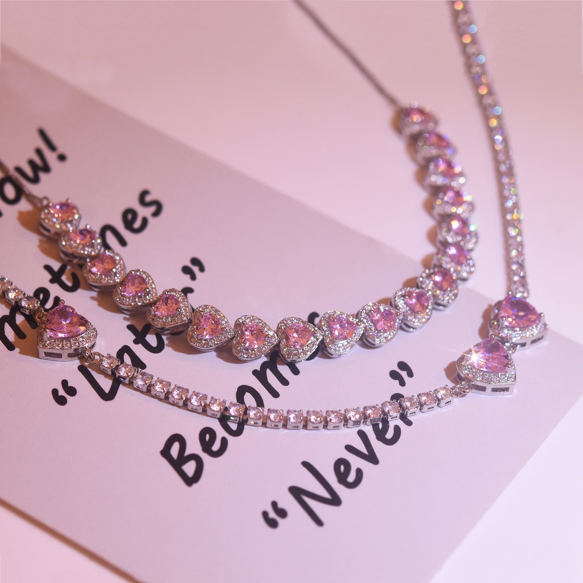 Glam Pink Heart Choker (Code-ZX#14)