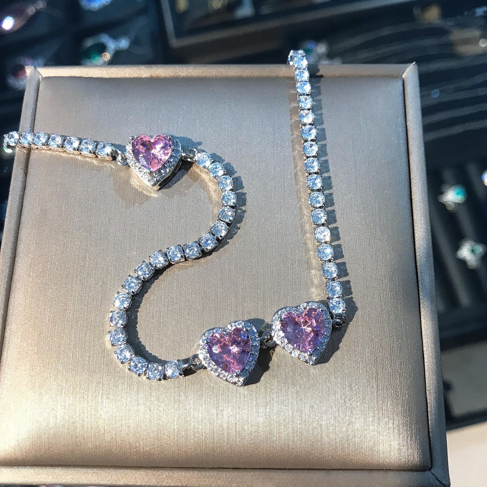 Glam Pink Heart Choker (Code-ZX#14)
