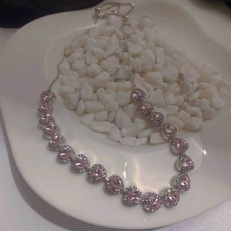 Glam Pink Heart Choker (Code-ZX#14)