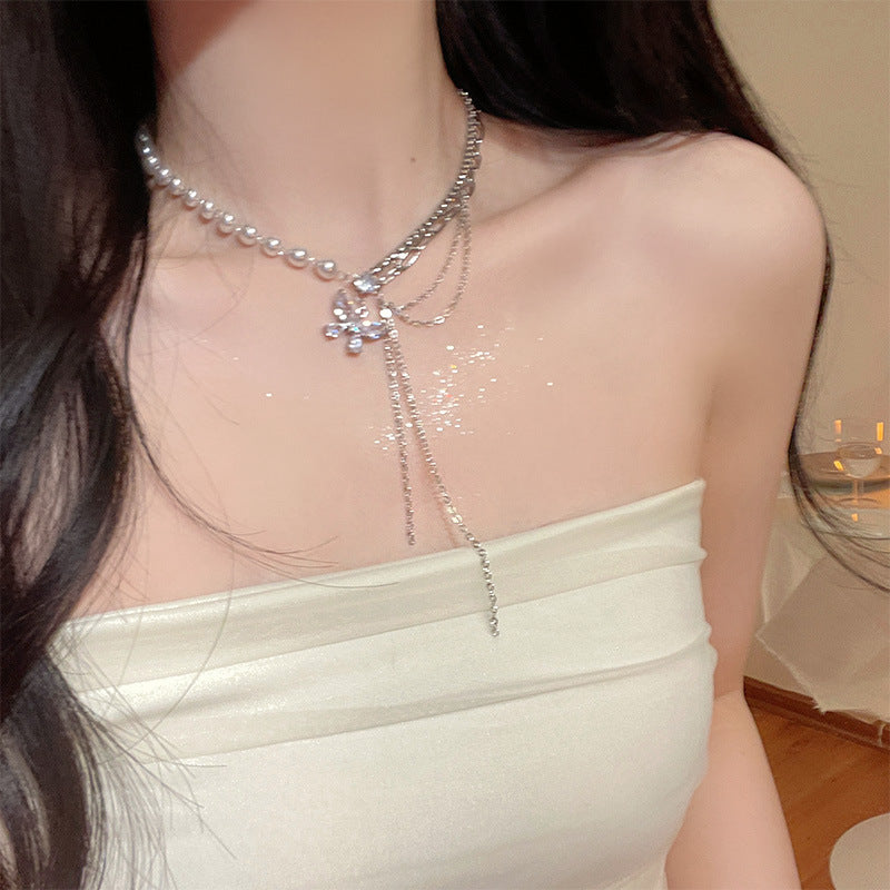 Silver Sparkle Fairy necklace & ring (Code-ZX#11)