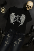 Poisoned Wings Graphic Tee – Gothic Streetwear Edition [Y2K](Code: ZX#157)
