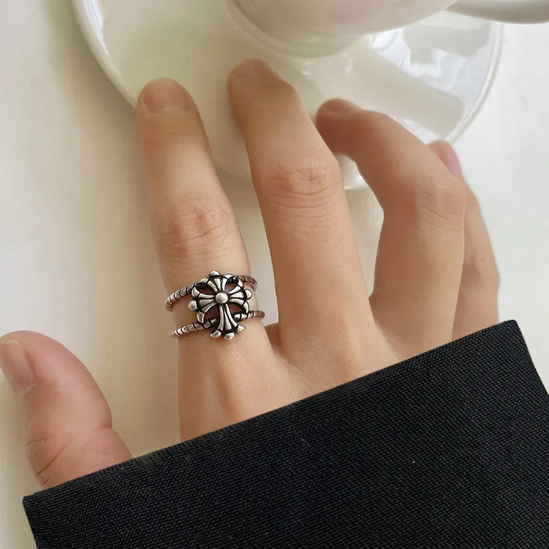 Chrome Heart Cross Wrap Ring (Adjustable Ring) (Code-837)