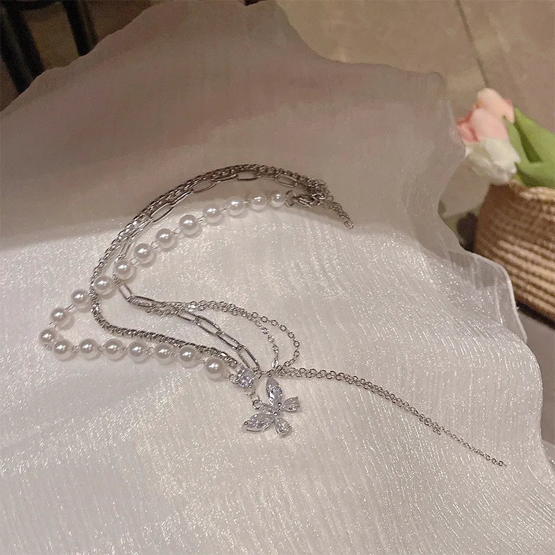 Silver Sparkle Fairy necklace & ring (Code-ZX#11)