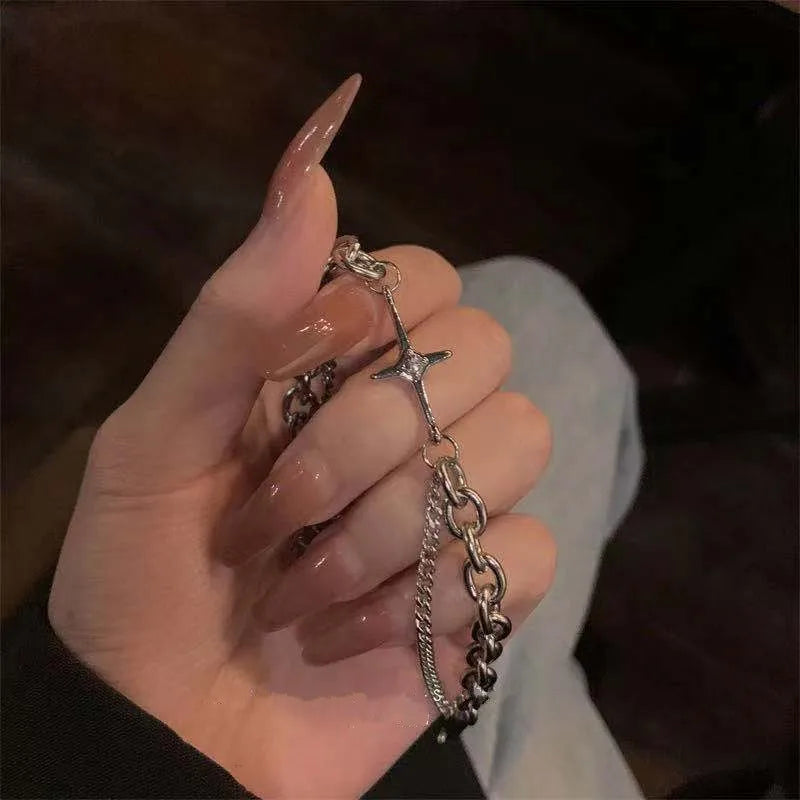 Layered Chain Cross Bracelet (Code-ZX#846)