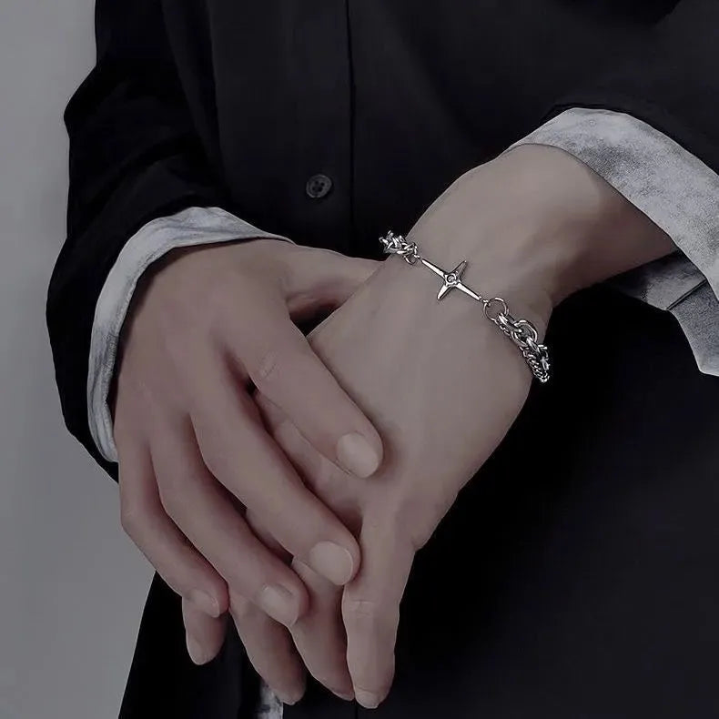 Layered Chain Cross Bracelet (Code-ZX#846)