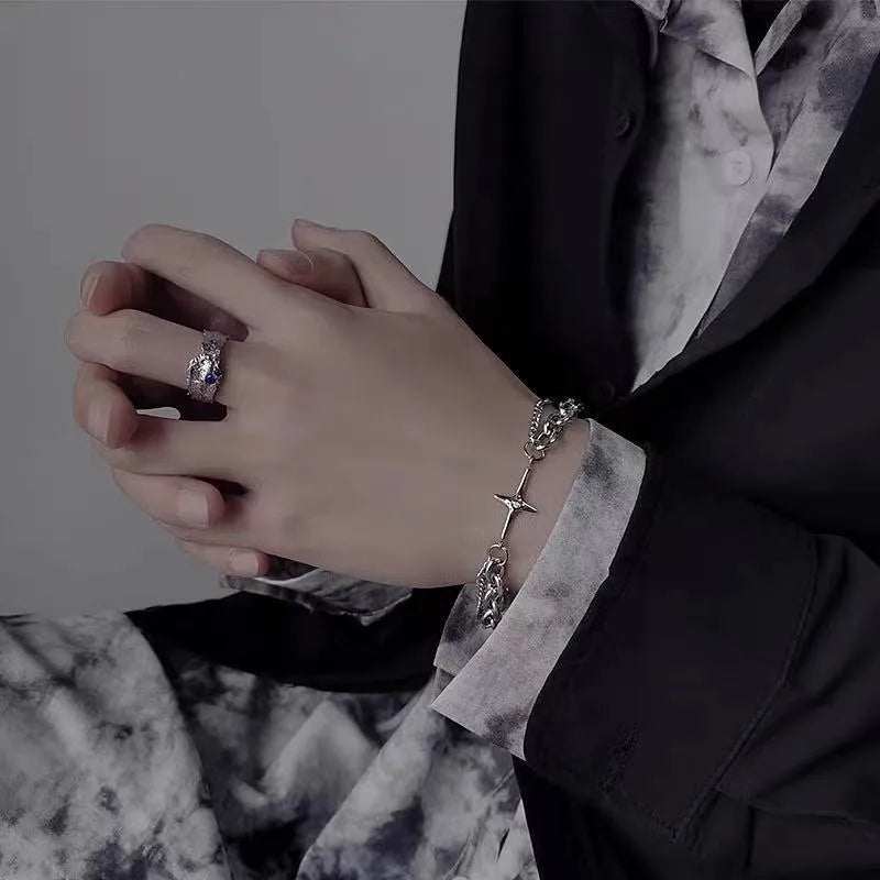 Layered Chain Cross Bracelet (Code-ZX#846)