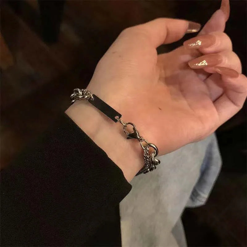 Layered Chain Cross Bracelet (Code-ZX#846)