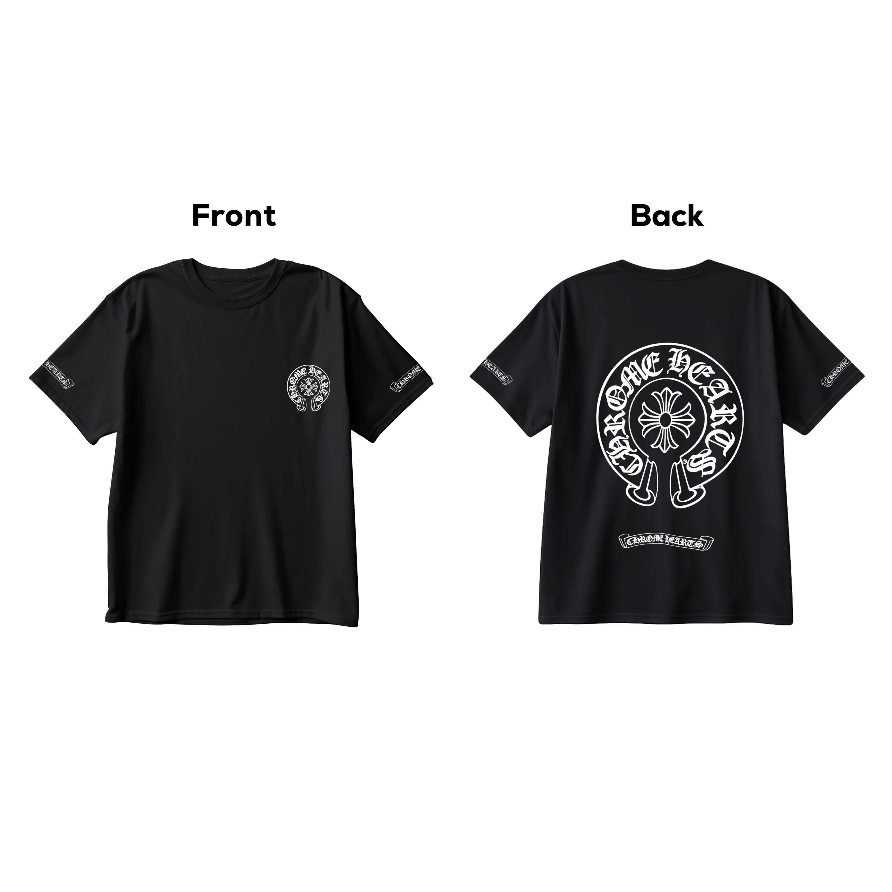 Chrome Hearts Inspired Oversized Black Tee – 240 GSM Premium